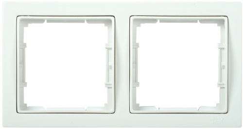 Рамка 2-местная квадратная РУ-2-ББ BOLERO Q1 белый | код EMB22-K01-Q1 | IEK